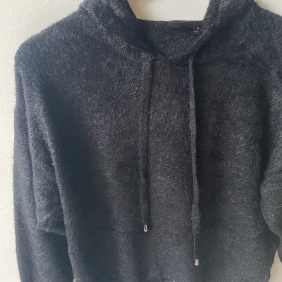 Devotion by CYRUS Eyelash Knit Hooded Long-sleeve Black Sweater, Size S, NWT - Picture 4 of 11